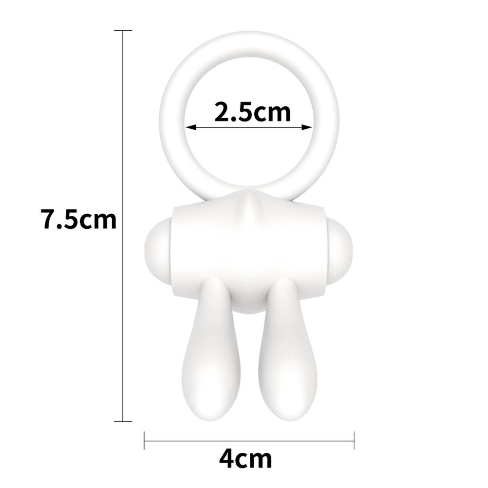 Pierścień wibrujący Lovetoy silikonowy biały 7.5 cm