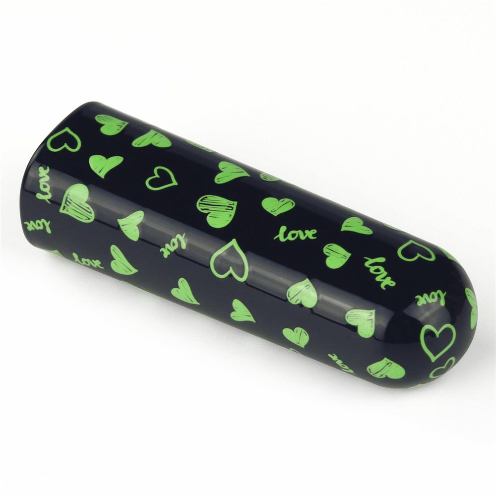 Mini wibrator Lovetoy serce świecący w ciemności ładowalny zielony 8cm
