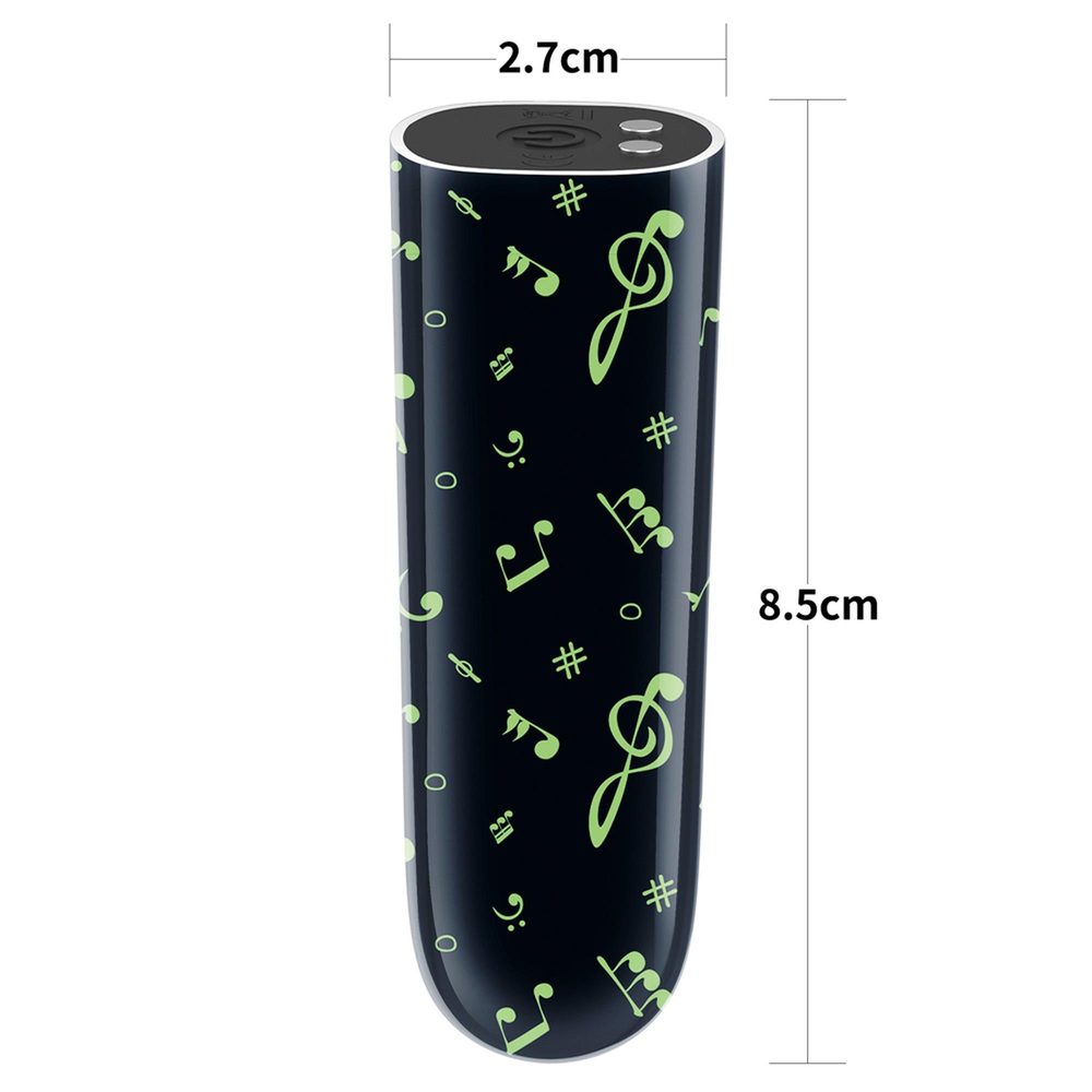 Mini wibrator ładowalny świecący w ciemności Lovetoy zielony 8 cm