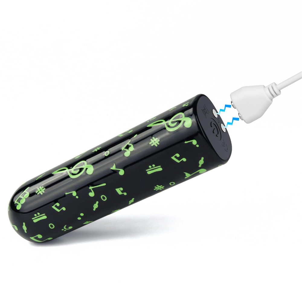 Mini wibrator ładowalny świecący w ciemności Lovetoy zielony 8 cm