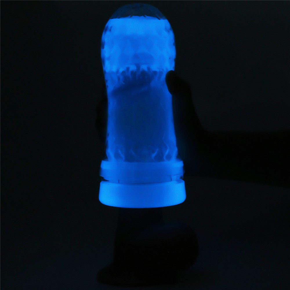 Masturbator żebrowany Lumino Play Lovetoy biały świecący 20 cm