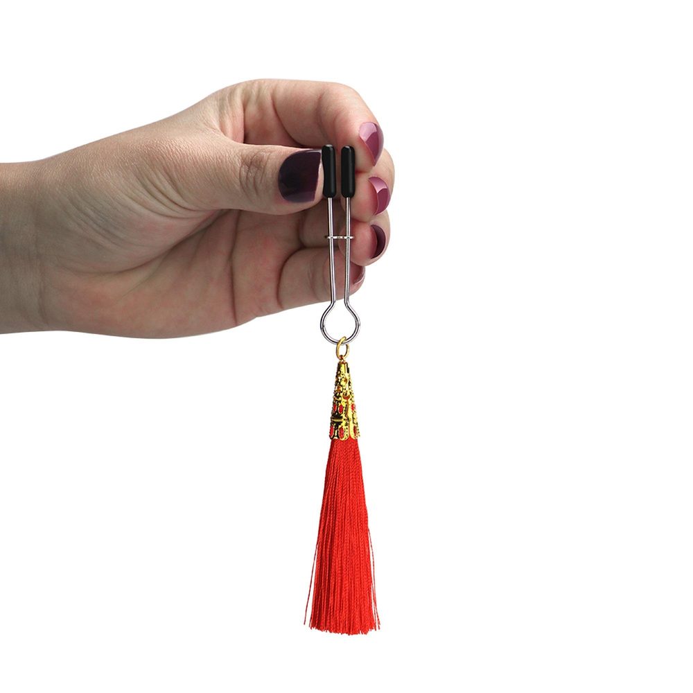 Silikonowe regulowane zaciski na sutki Glamor Tassel Lovetoy 14 cm