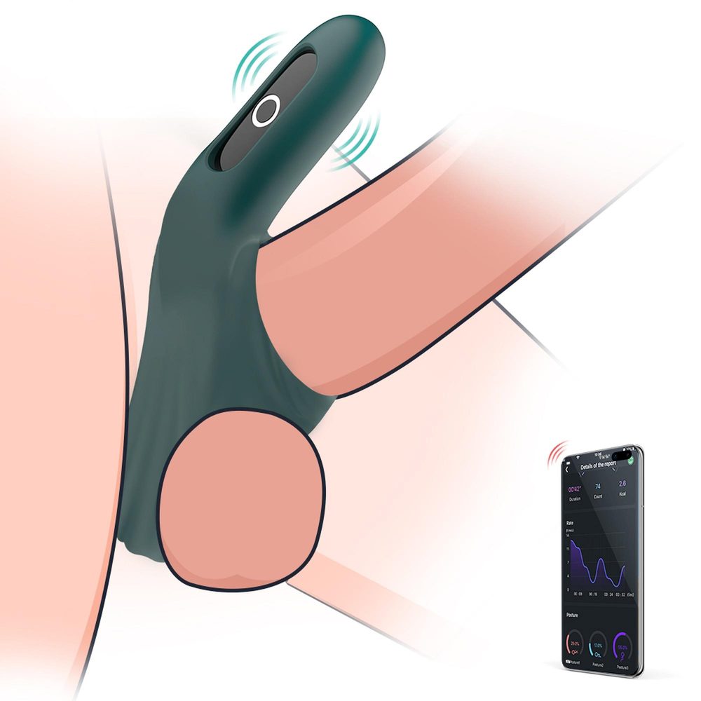Pierścień wibrujący z aplikacją Rise Magic Motion zielony