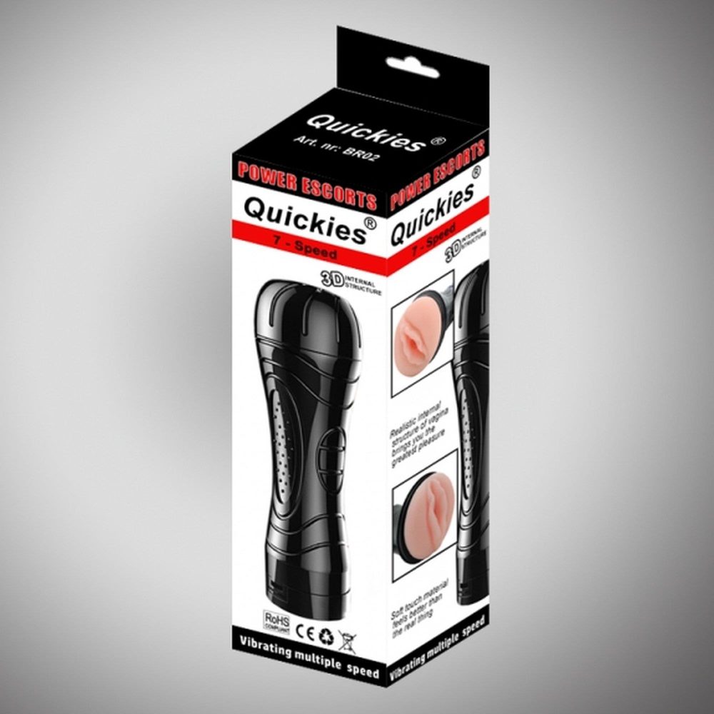 Naścienny masturbator wibrujący Power Escorts Quickies czarny 25 cm