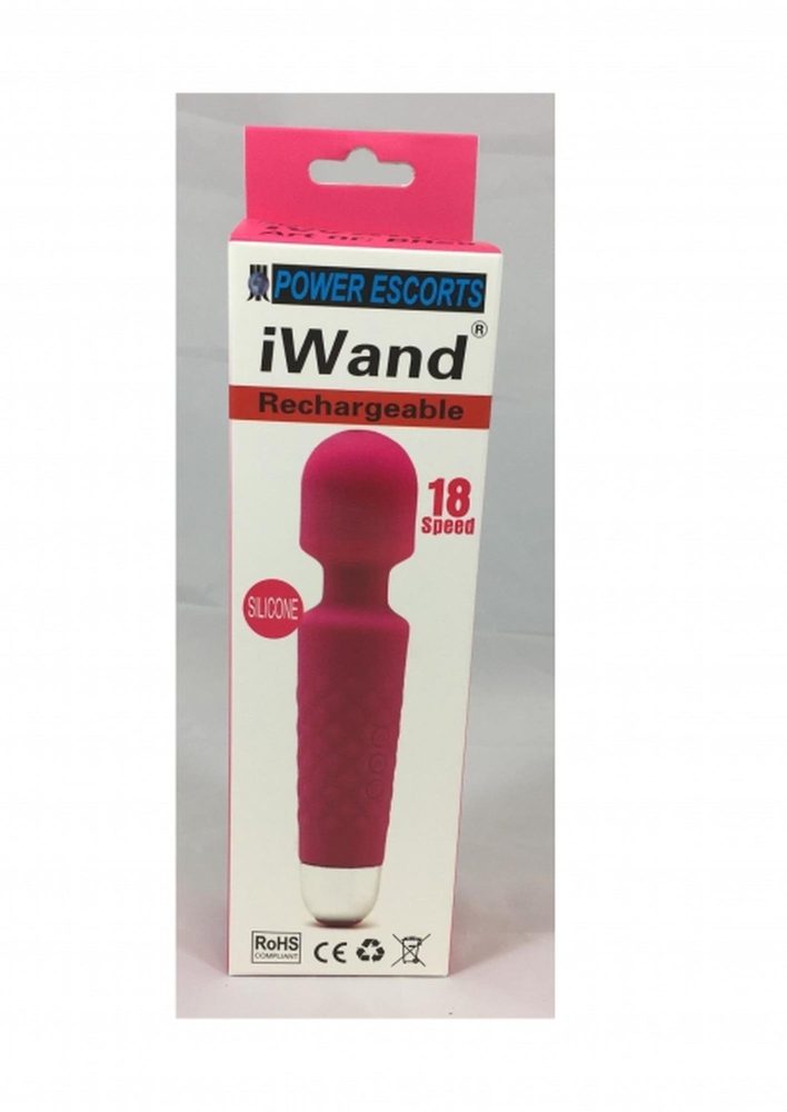Masażer silikonowy Iwand Power Escorts różowy akumulator 20 cm
