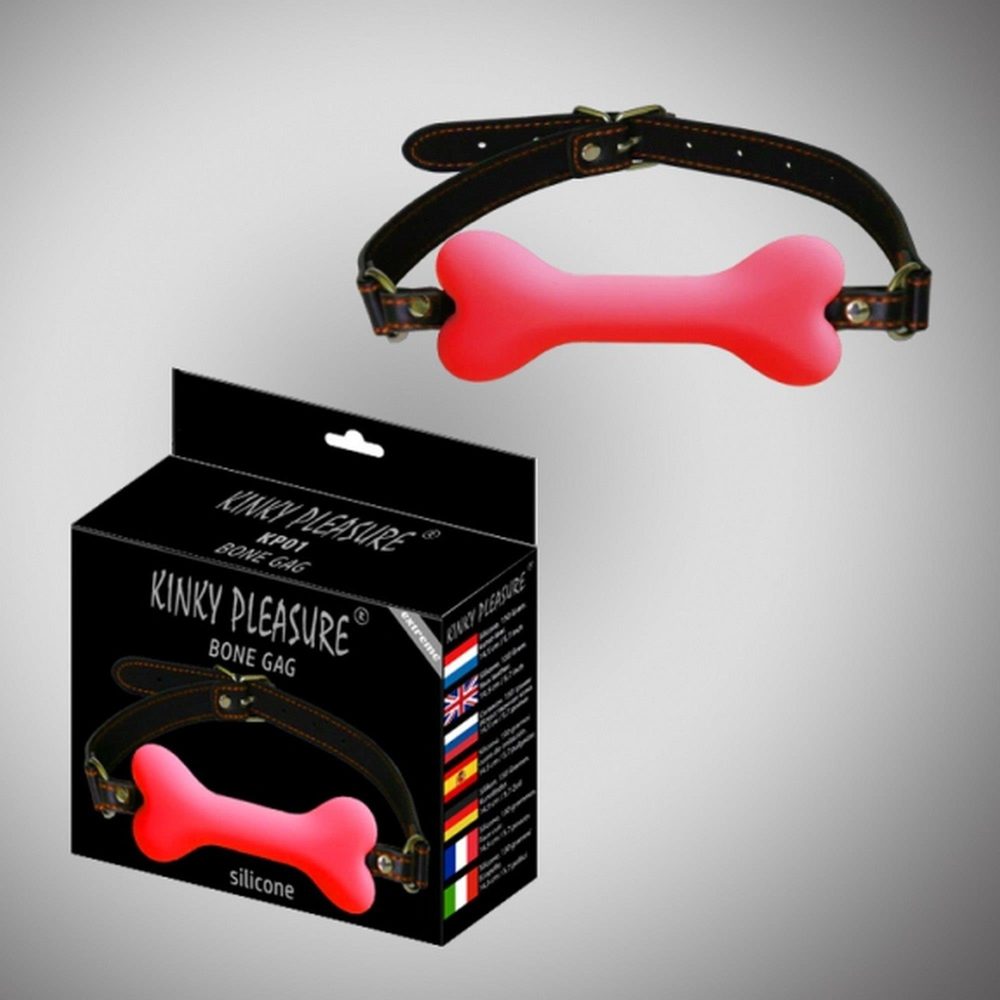Knebel w kształcie kości silikonowy Kinky Pleasure czarny