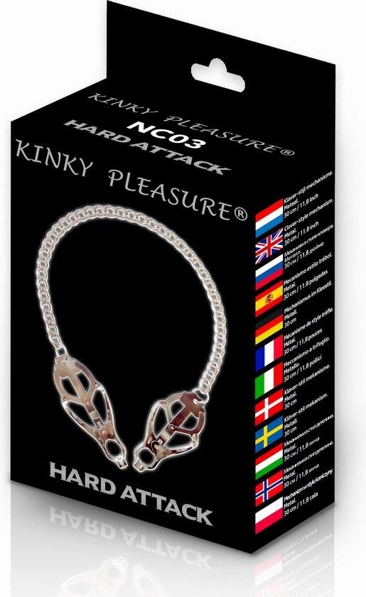 Regulowane klipsy na sutki ze stali nierdzewnej Kinky Pleasure Hard Attack