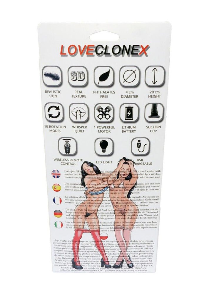 Wibrator realistyczny rotujący Apollo Loveclonex cyber skóra 18 cm USB