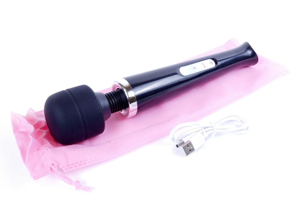 Stymulator łechtaczki Magic Wand silikonowy czarny USB 10 funkcji