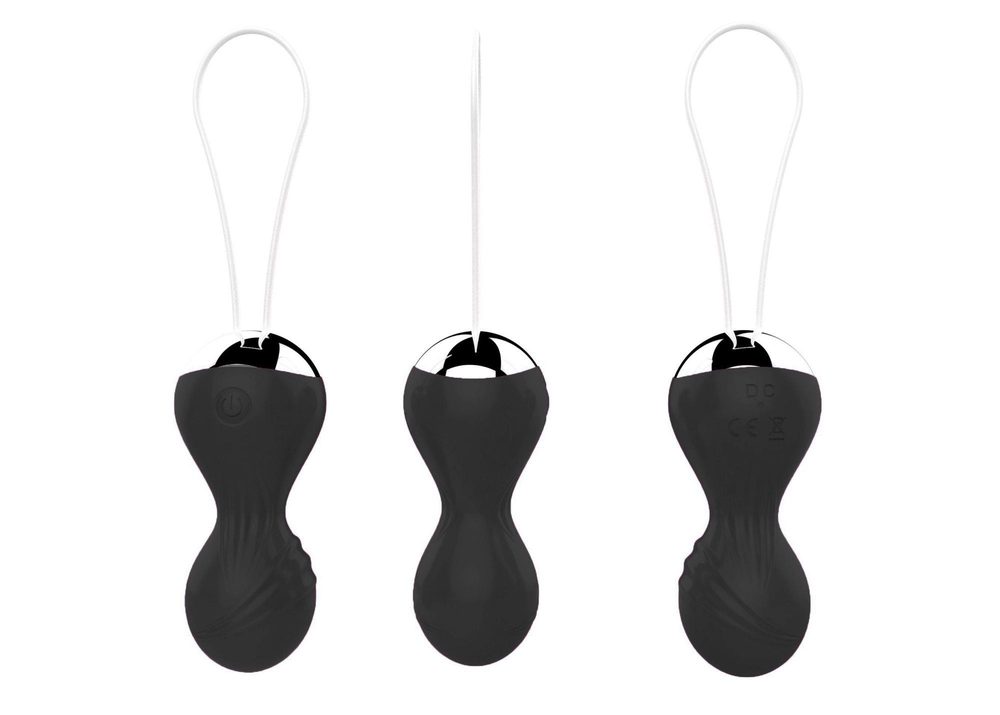 Kulki kegla wibrujące silikonowe B Series Magic pilot USB czarny