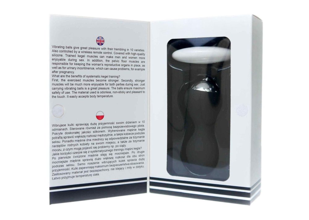 Kulki kegla wibrujące silikonowe B Series Magic pilot USB czarny
