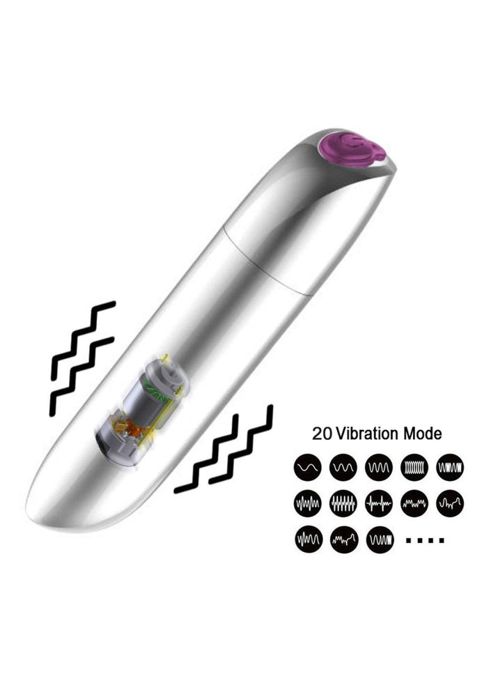 Potężny mini wibrator B Series Magic USB 20 trybów czarny błyszczący