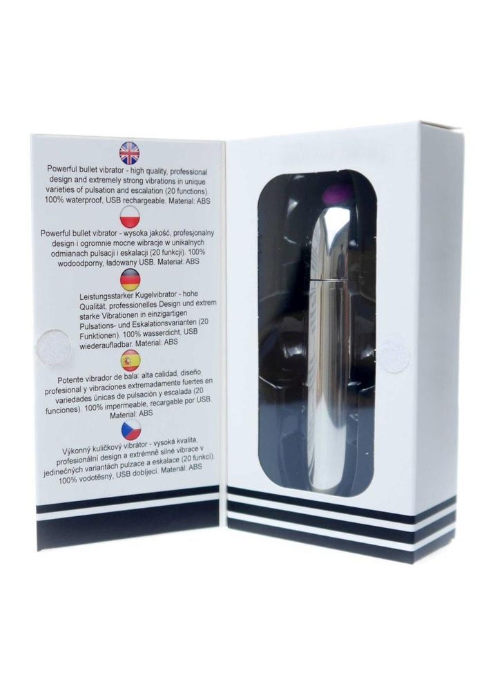 Potężny mini wibrator B-Series Magic USB srebrny 20 trybów