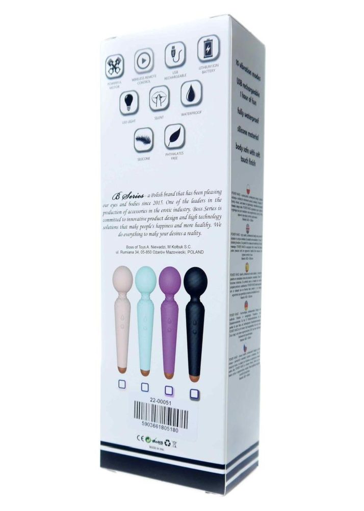 Stymulator łechtaczki Power Wand B Series Magic niebieski USB 10 funkcji