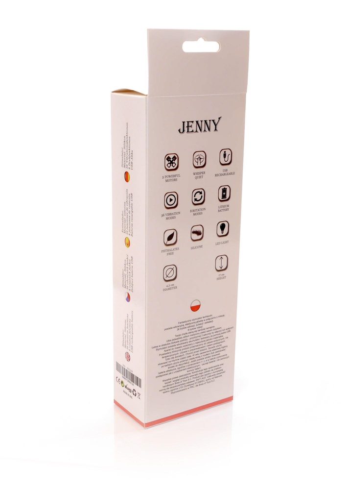 Wibrator Jenny różowy silikonowy 36 wibracji 8 rotacji USB