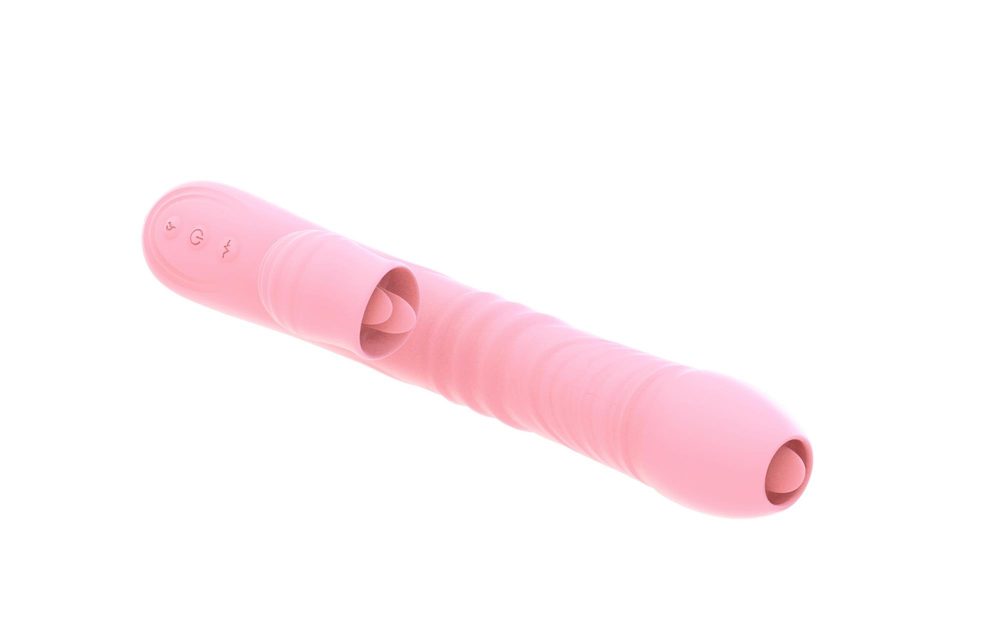 Wibrator silikonowy Lyla z ruchomym języczkiem różowy USB