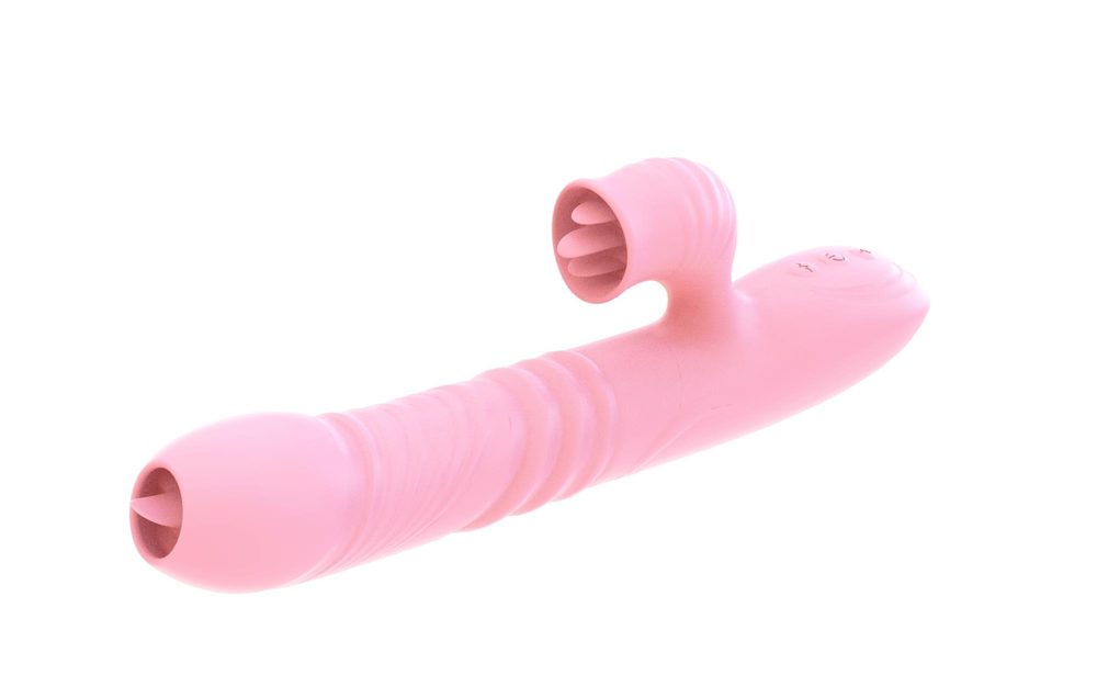 Wibrator silikonowy Lyla z ruchomym języczkiem różowy USB
