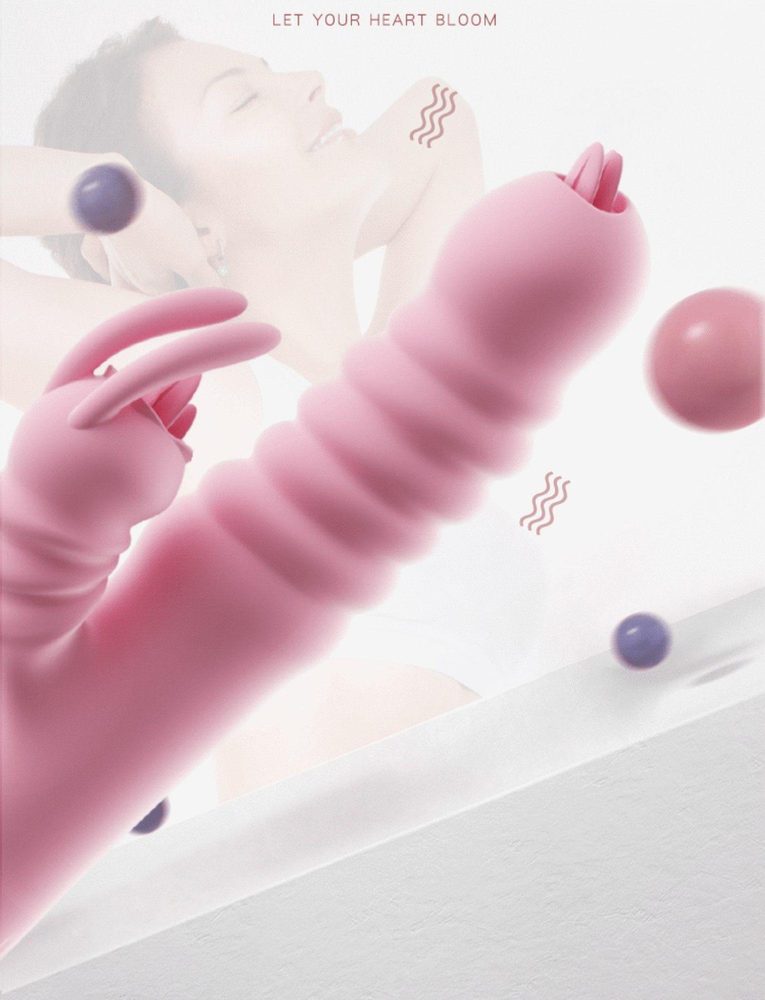 Wibrator królik Hannah silikonowy z języczkiem USB różowy
