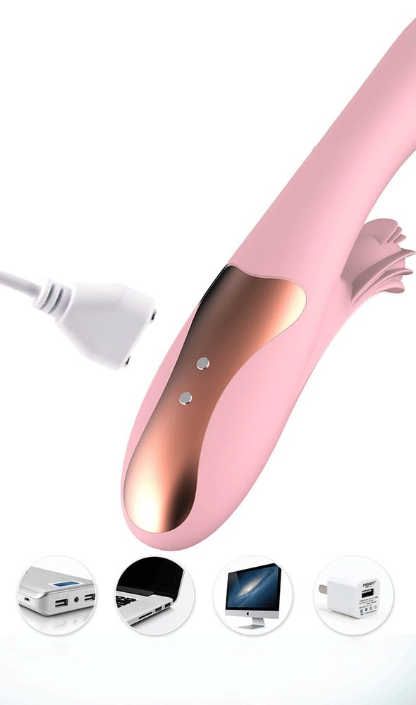 Wibrator Lilo dwusilnikowy silikonowy podgrzewany fioletowy USB