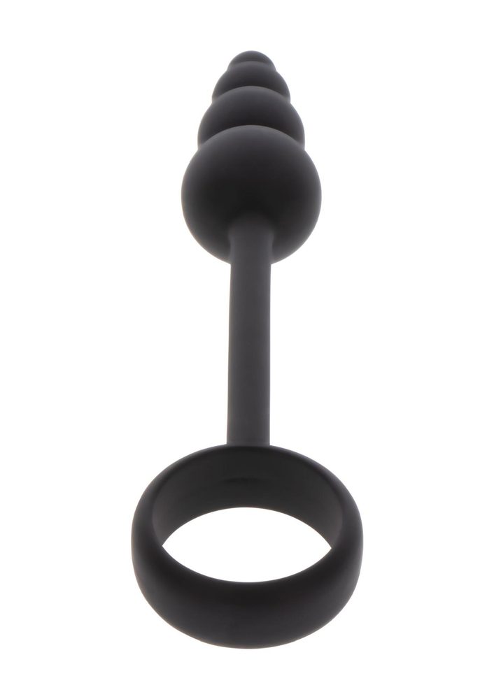 Korek analny z pierścieniem ToyJoy silikonowy czarny 22 cm