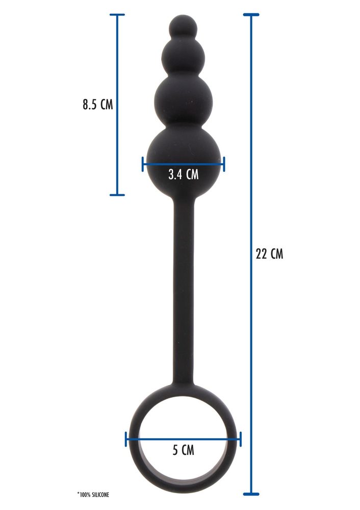 Korek analny z pierścieniem ToyJoy silikonowy czarny 22 cm