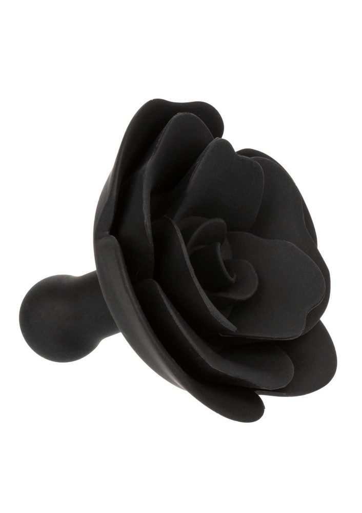 Knebel kulkowy z zdejmowaną różą Calexotics czarny silikonowy 4,5 cm
