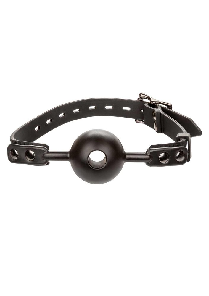 Knebel kulkowy z zdejmowaną różą Calexotics czarny silikonowy 4,5 cm