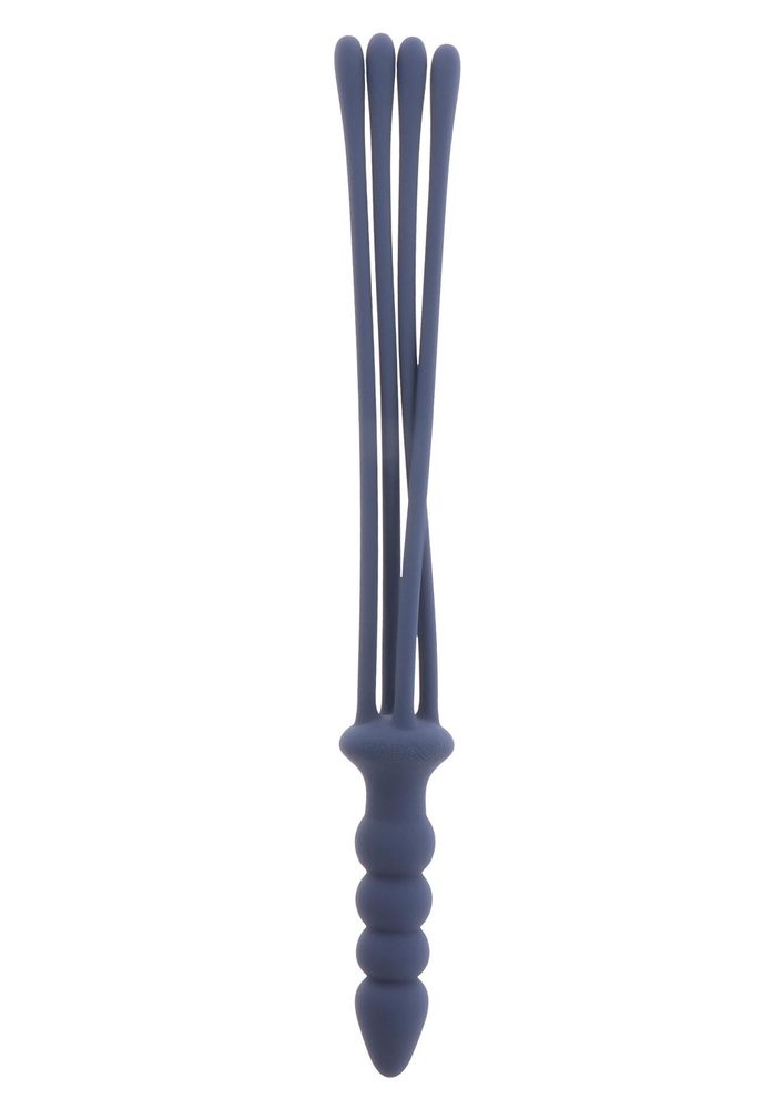 Silikonowy pejcz z korkiem analnym Taboom niebieski 38 cm