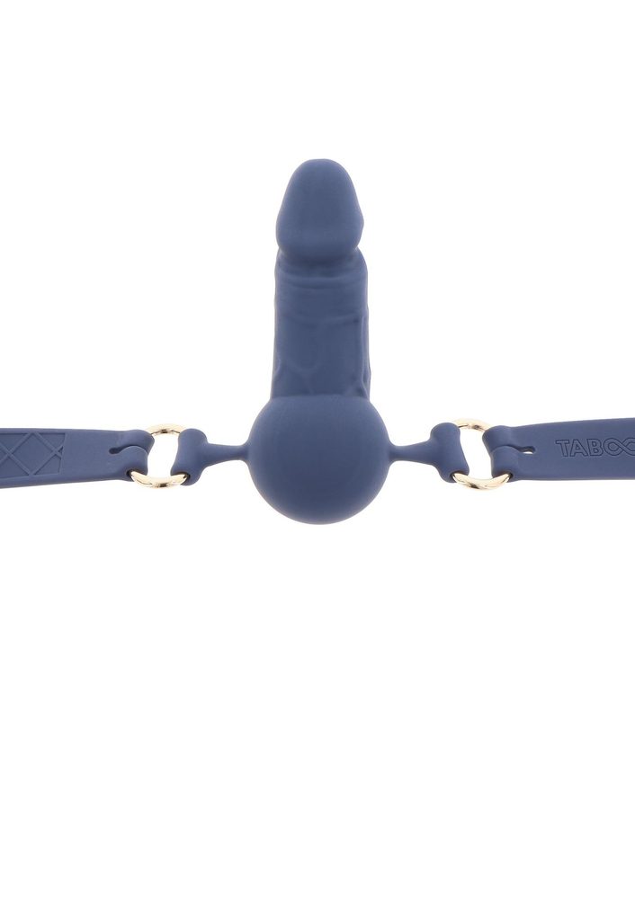Knebel silikonowy z penisem Taboom niebieski 60 cm