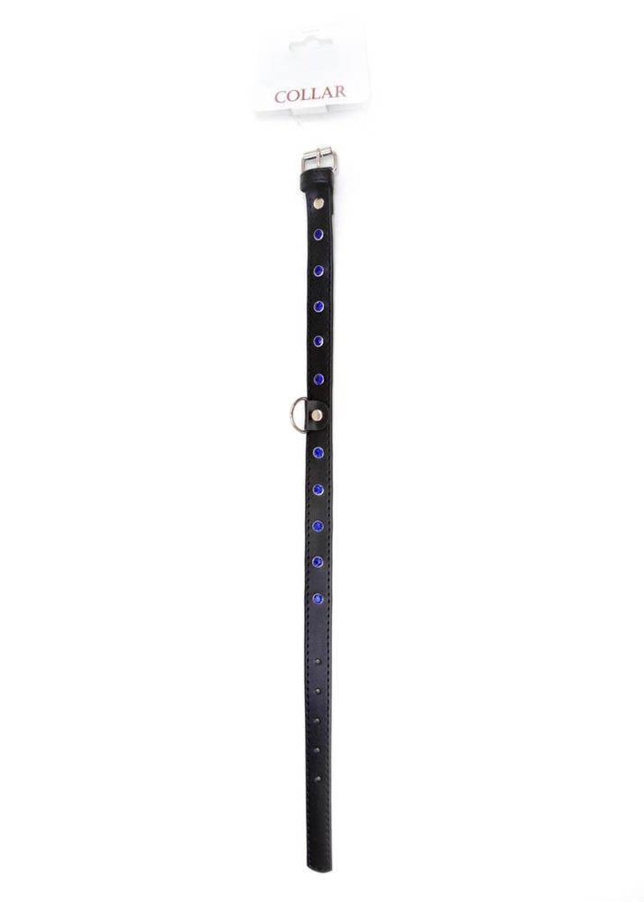 Obroża z kryształkami Fetish B Series granatowa 2 cm