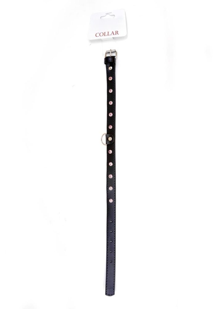 Obroża z kryształkami Fetish B Series różowa 2 cm