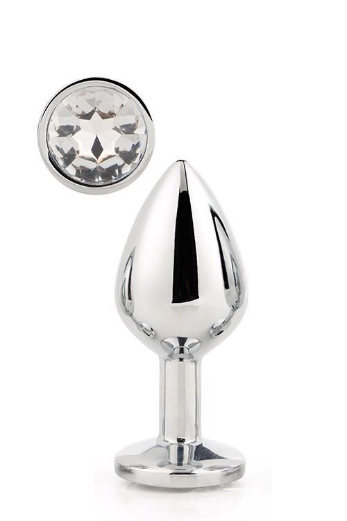 Aluminiowy korek analny Gleaming Love srebrny duży