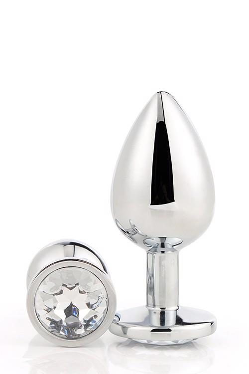 Aluminiowy korek analny Gleaming Love srebrny duży