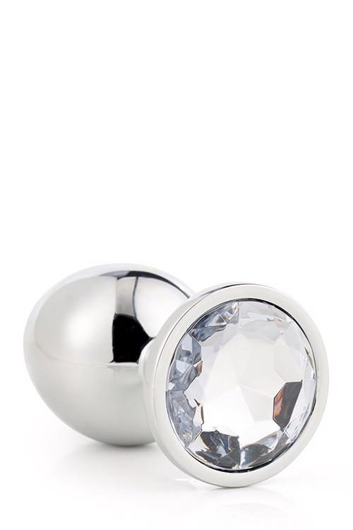 Aluminiowy korek analny Gleaming Love srebrny duży
