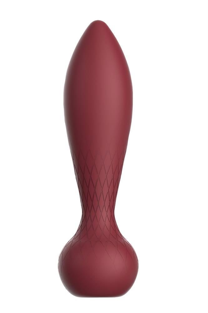 Wibrujący korek analny silikonowy Romance Romy bordowy z pilotem USB