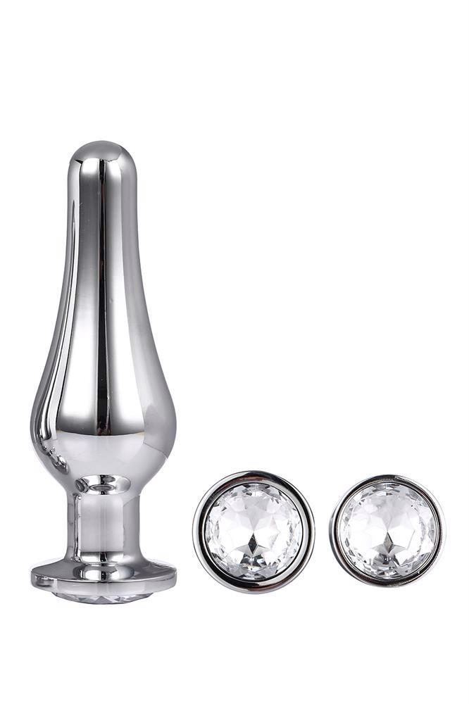 Zestaw Aluminiowych Korków Analnych Gleaming Love Srebrny z Klejnotem