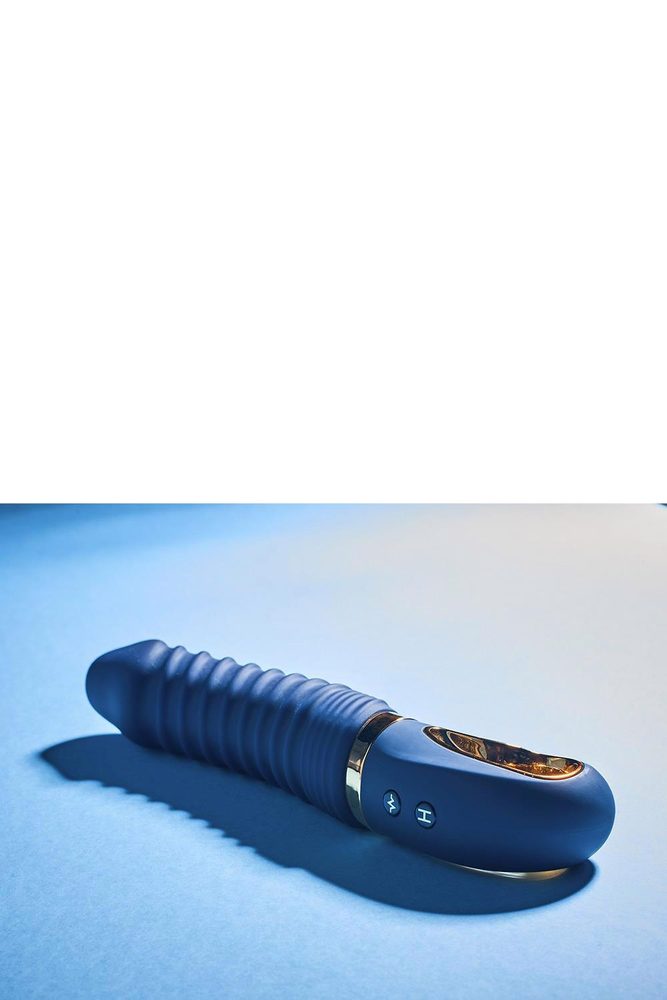 Wibrator punktu G Nereos granatowy silikonowy Dream Toys USB 23 cm