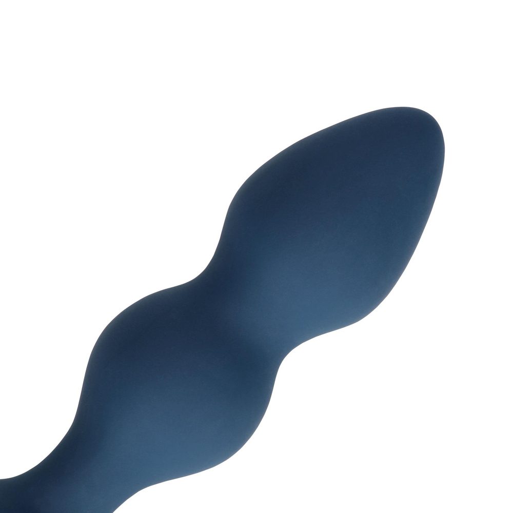 Korek analny silikonowy Loveline łezkowaty duży niebieski 12 cm