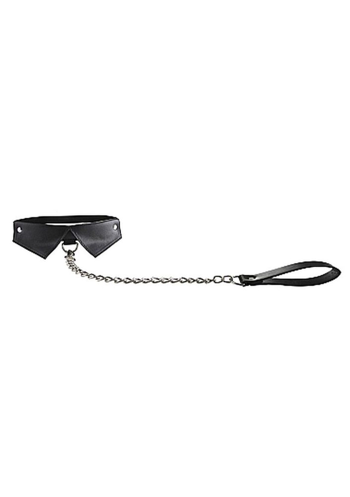 Obroża ze smyczą Exclusive Ouch! skórzana czarna 85 cm