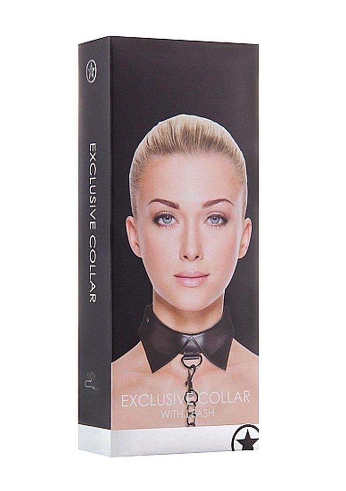 Obroża ze smyczą Exclusive Ouch! skórzana czarna 85 cm