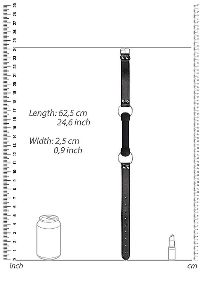 Knebel bitowy silikonowy Ouch czarny 12,5 cm
