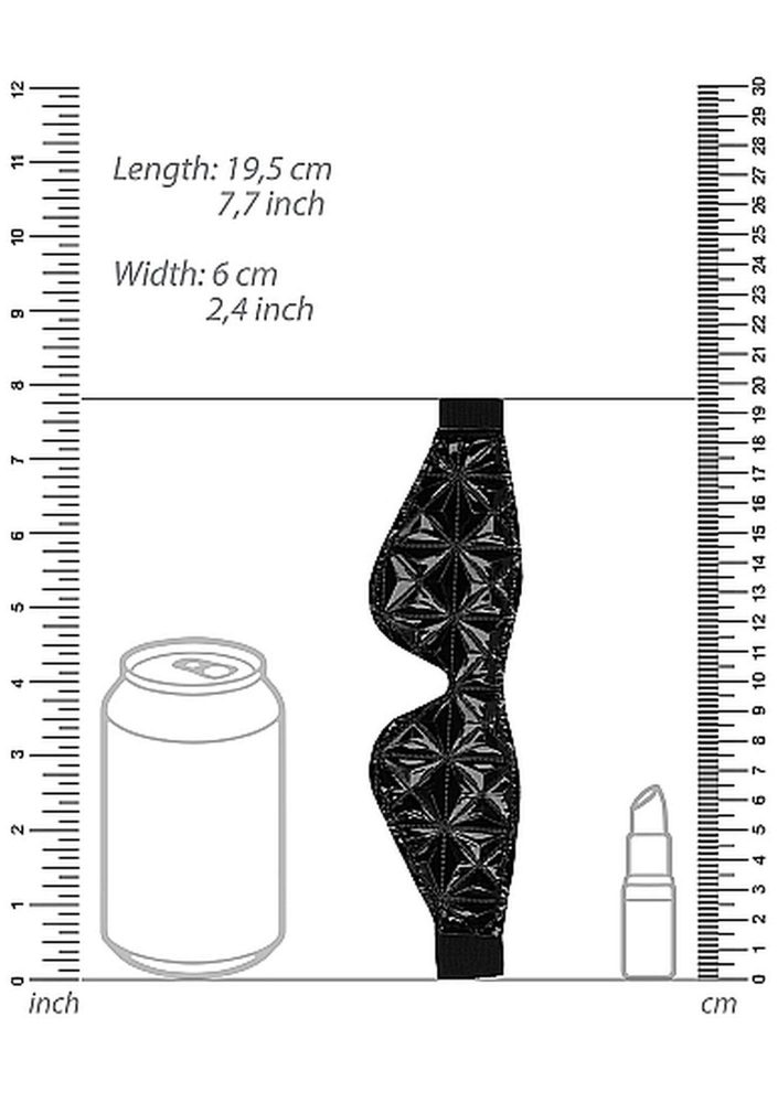 Maska na oczy luksusowa Ouch! czarna 19,5 cm