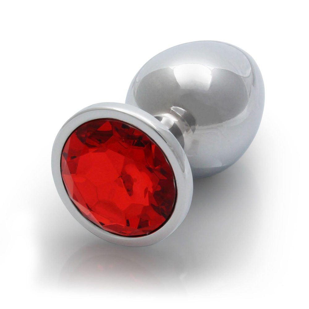 Duży aluminiowy korek analny z klejnotem Ouch! 8 cm