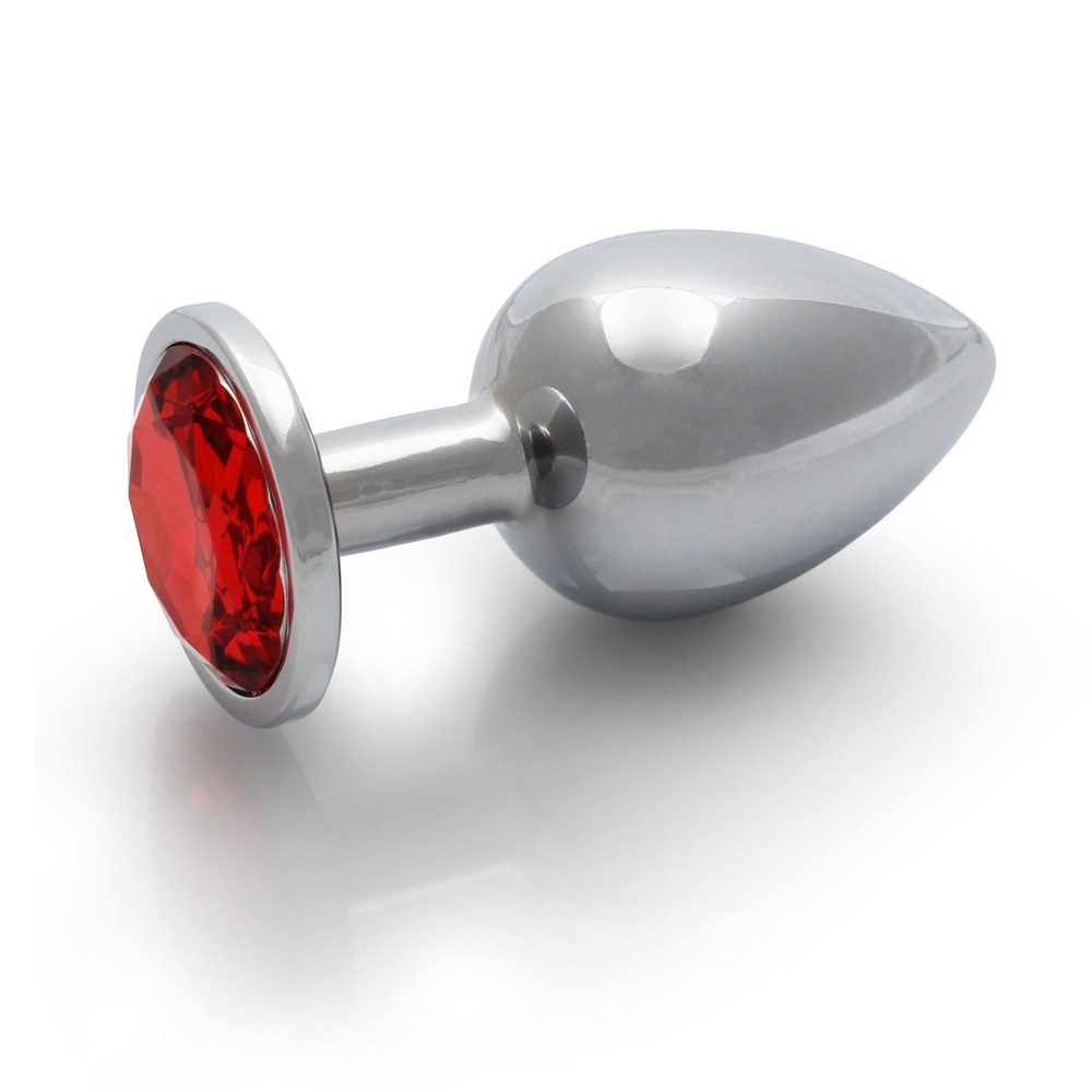 Duży aluminiowy korek analny z klejnotem Ouch! 8 cm
