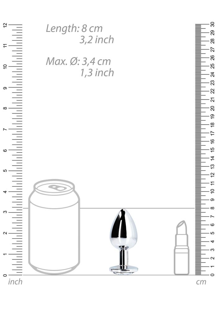 Średni aluminiowy korek analny z klejnotem Ouch! 7 cm