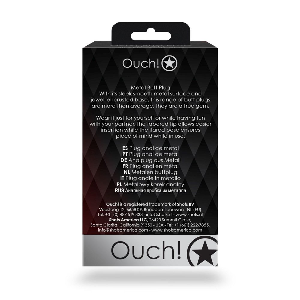 Korek analny z okrągłym klejnotem Ouch! średni 7 cm