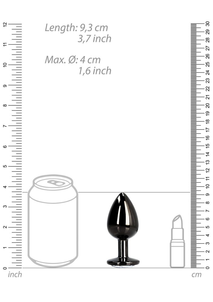 Duży korek analny z okrągłym klejnotem Ouch! 8 cm