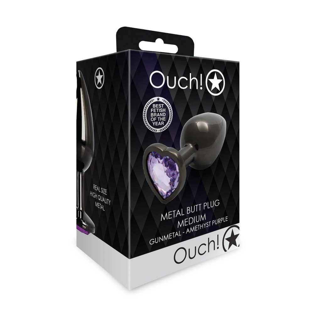 Korek analny Heart Gem Ouch średni 7 cm