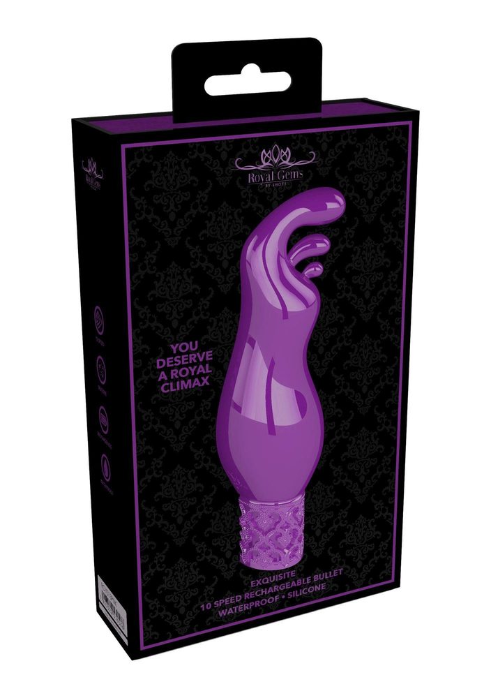Wibrator bullet Exquisite Royal Gems fioletowy silikonowy USB