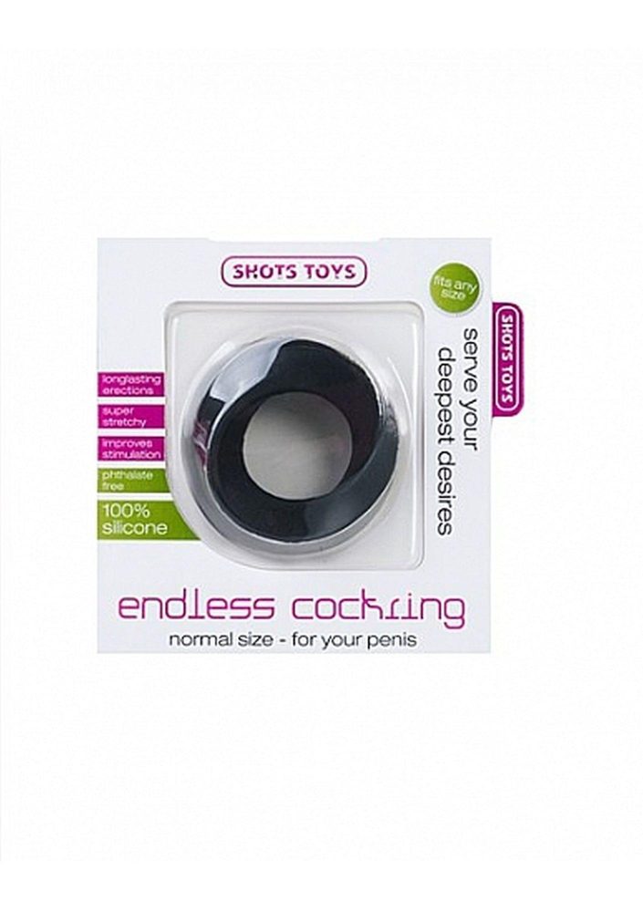 Pierścień erekcyjny silikonowy ShotsToys Endless Regular czarny